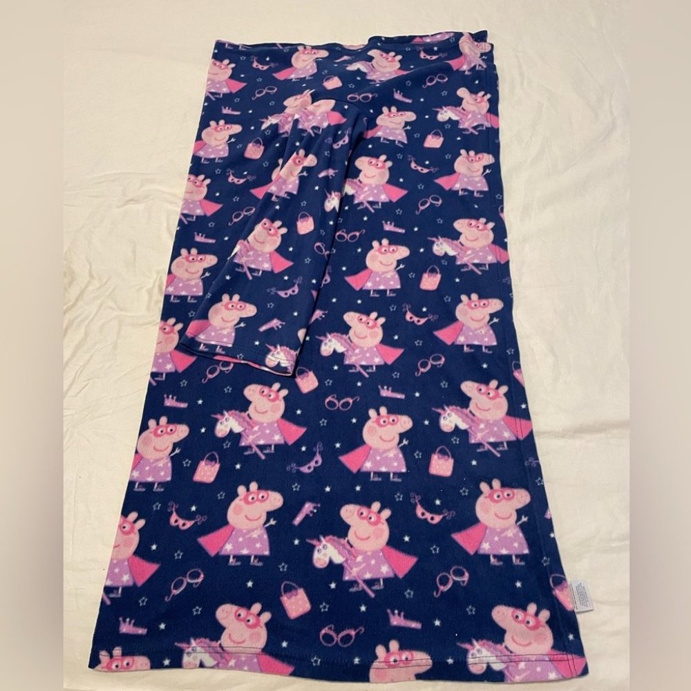 Peppa Pig Snuggie Style Fleece Blanket with Sleeves Blue 42” x 40”